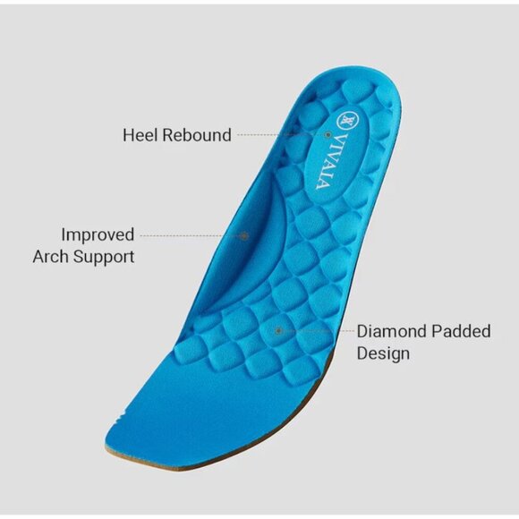 Vivaia Lightweight Square-Toe V-Cut Flats (Margot Walker) Black and Blue Size 10 - Picture 2 of 6